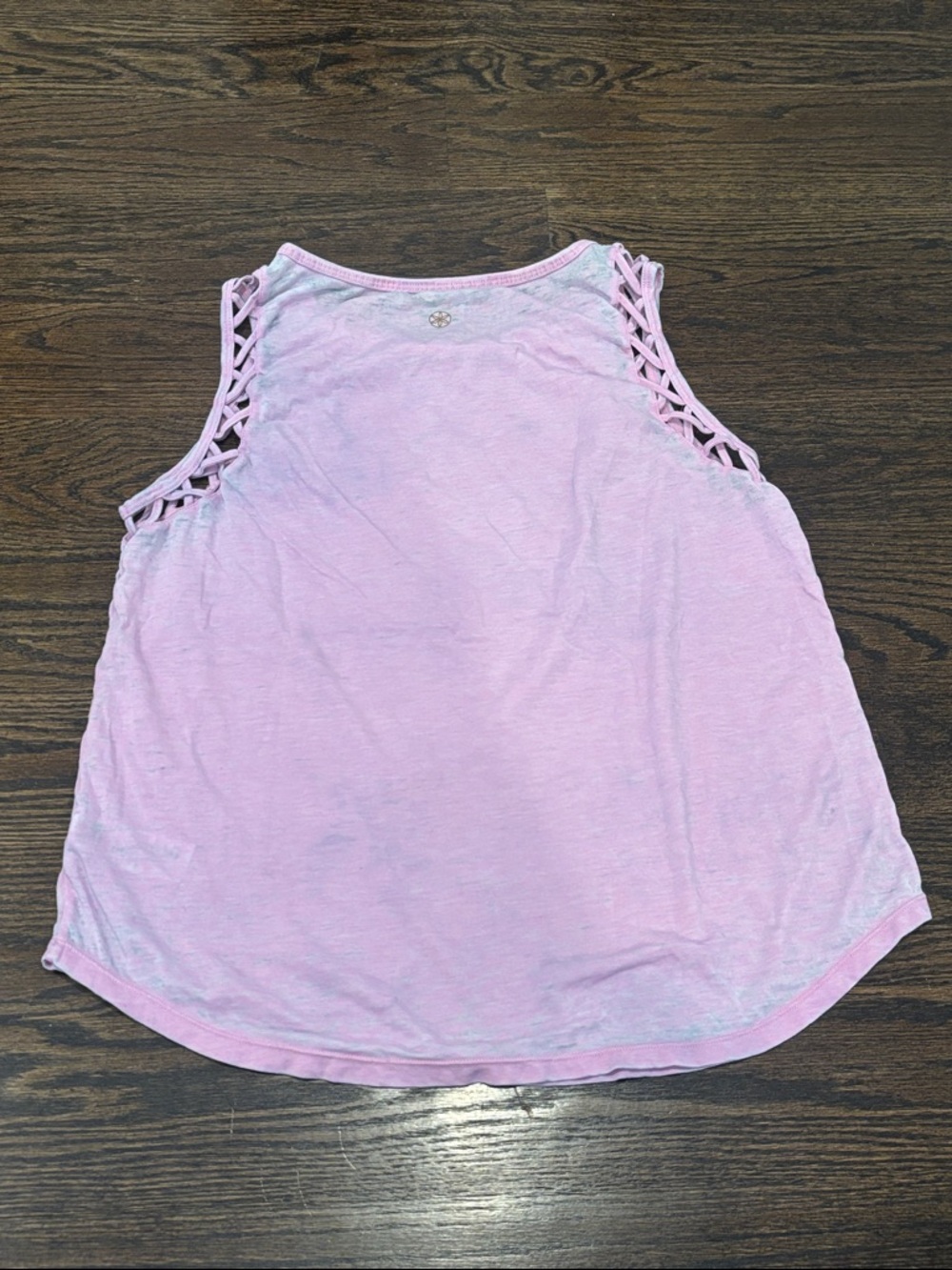 GAIAM Women’s Light Pink Lattice-Shoulder Tank Top Size Medium - Picture 2 of 6
